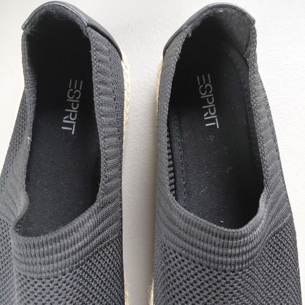 Espirit Espadrille Black Slip On Shoes Womens 7 M Casual Beach Travel Minimalist - Picture 4 of 9